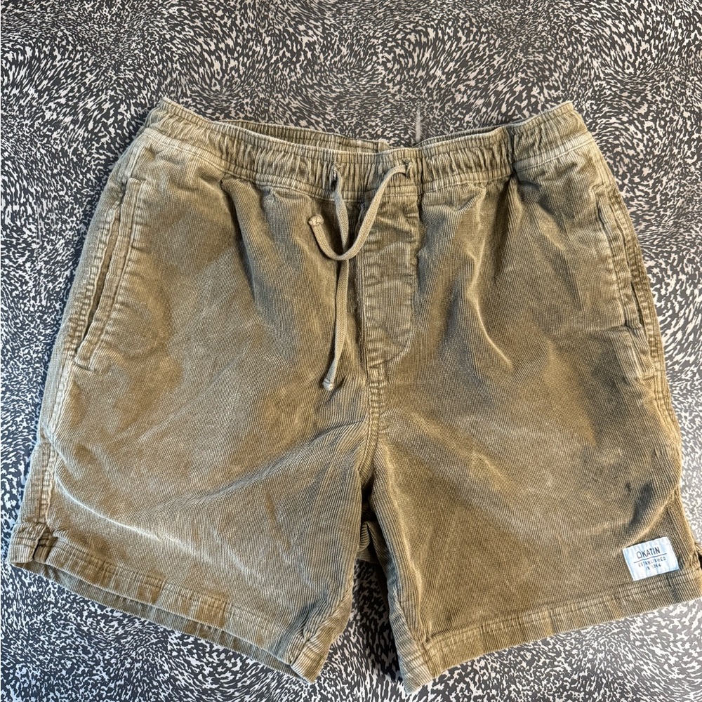 Latin corduroyOlive Green Men's Shorts